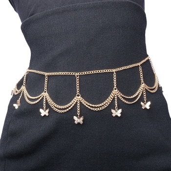 Μόδα νέα μποέμ αλυσίδα μέσης με φούντα κέρματος ρετρό έθνικ στυλ κράμα σημείο διαμάντι χορό της κοιλιάς Αξεσουάρ χονδρικής