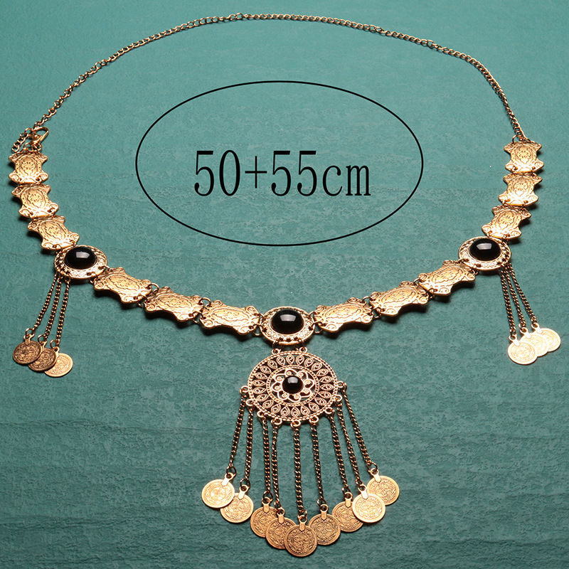 Madingos naujos bohemiškos monetų kutais puoštos juosmens grandinėlės retro etninio stiliaus lydinio taško deimanto pilvo šokio juosmens aksesuarai, didmeninė prekyba