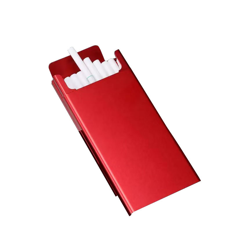 Plona cigarečių dėžutė su 20 dalių, itin plona nešiojama ištraukiama automatinė iššokanti drėgmei atspari aliuminio lydinio slankiojanti metalinė cigarečių dėžutė vyrams