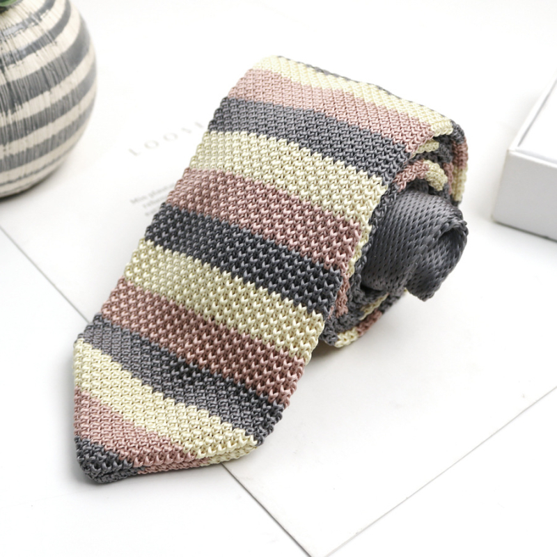 Ρετρό Βρετανικό Casual Ανδρικό Φόρεμα με Πλεκτό Γραβάτα σε Σχήμα Βέλους, Μονόχρωμο, Επαγγελματικό, Μαλλί, Γραβάτα