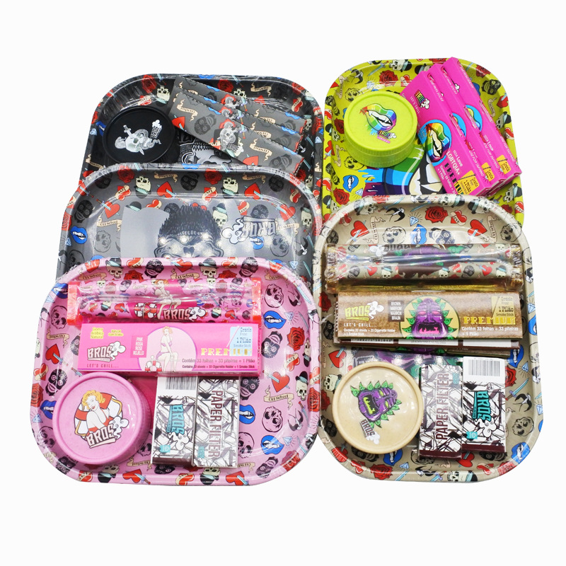 Pārrobežu karsti pārdodama bioloģiski noārdāma krāsu manuāla cigarešu paplātes paplāte, cigarešu dzirnaviņas, kas piemērotas divslāņu plastmasas dzirnaviņām