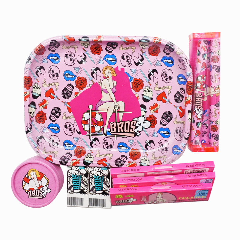 Pārrobežu karsti pārdodama bioloģiski noārdāma krāsu manuāla cigarešu paplātes paplāte, cigarešu dzirnaviņas, kas piemērotas divslāņu plastmasas dzirnaviņām