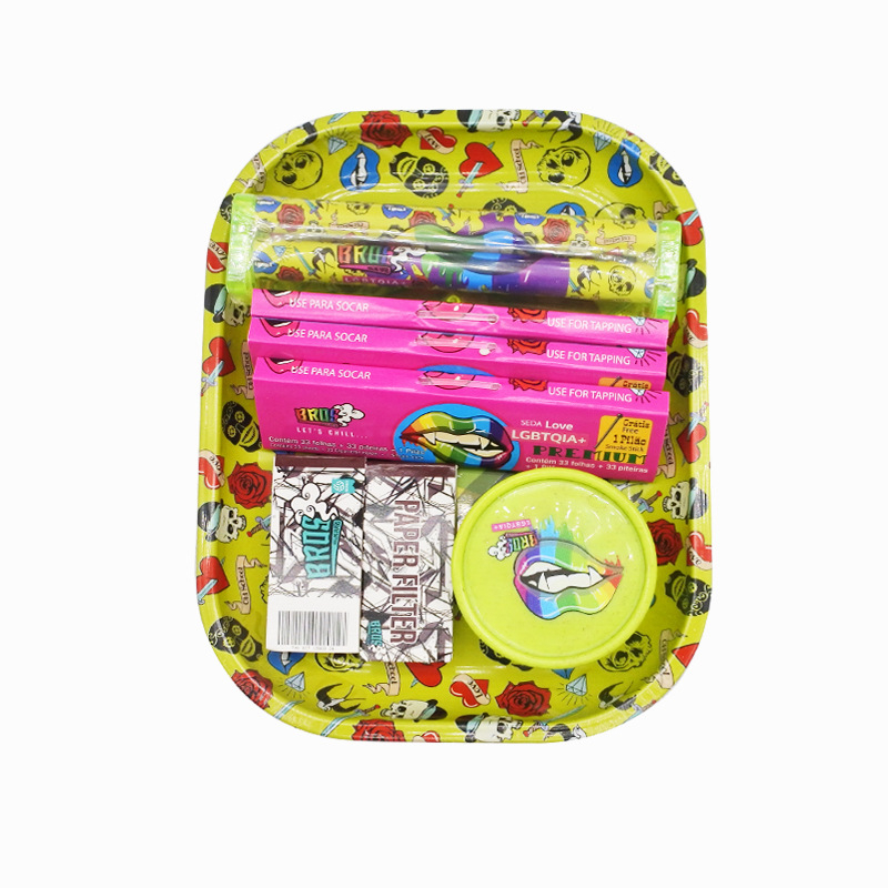 Pārrobežu karsti pārdodama bioloģiski noārdāma krāsu manuāla cigarešu paplātes paplāte, cigarešu dzirnaviņas, kas piemērotas divslāņu plastmasas dzirnaviņām