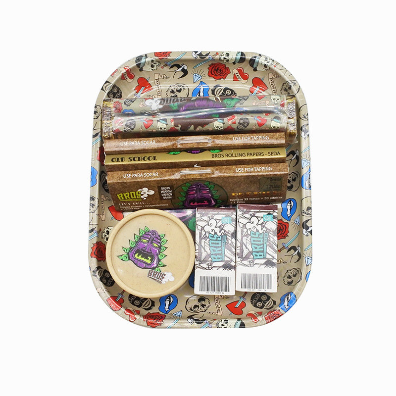 Pārrobežu karsti pārdodama bioloģiski noārdāma krāsu manuāla cigarešu paplātes paplāte, cigarešu dzirnaviņas, kas piemērotas divslāņu plastmasas dzirnaviņām