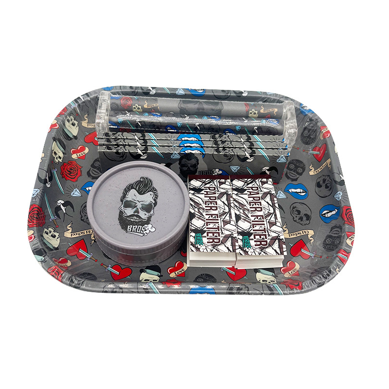 Pārrobežu karsti pārdodama bioloģiski noārdāma krāsu manuāla cigarešu paplātes paplāte, cigarešu dzirnaviņas, kas piemērotas divslāņu plastmasas dzirnaviņām