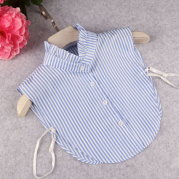 Πουκάμισο με ψεύτικο γιακά και ριγέ διακοσμητικό, κομψό και δροσερό, άνετο γιακά πουκαμίσου.