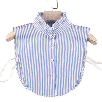 Πουκάμισο με ψεύτικο γιακά και ριγέ διακοσμητικό, κομψό και δροσερό, άνετο γιακά πουκαμίσου.