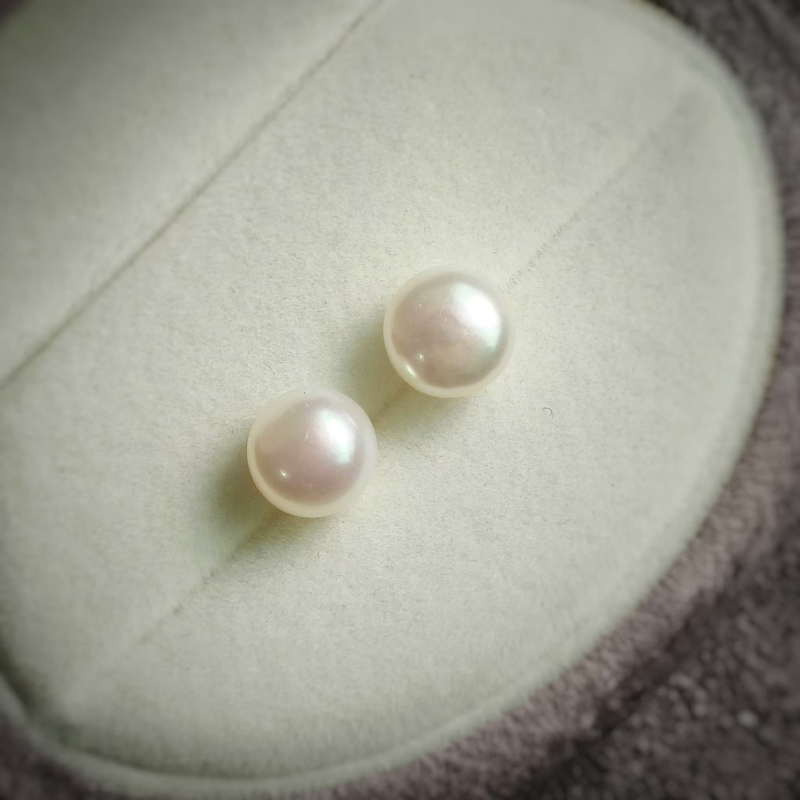 999 sterling ezüst Zhuji természetes édesvízi gyöngy fülbevaló, erős fényű, fejlett érzékű fülbevaló, 925-ös sterling ezüst, őszi-téli divatos, natúr