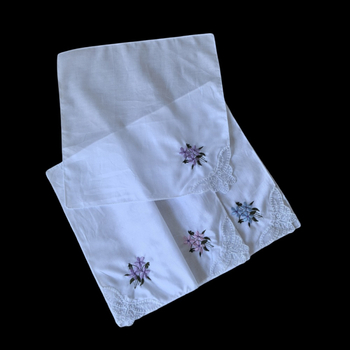 Balta siuvinėta medvilninė moteriška siuvinėta nėrinių vieno kampo nosinė Nosinė 28CM medvilninė nosinė plona 6