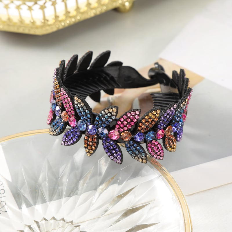 Accesorii de păr cu cap sferic, stras, frunză de măslin, ondulator de păr, agrafă de păr feminină, cap profesional, clemă răsucită cu flori, cataramă completă cu coadă de cal cu diamant,