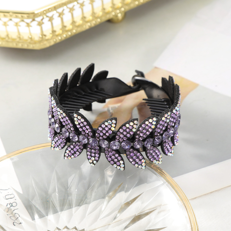 Accesorii de păr cu cap sferic, stras, frunză de măslin, ondulator de păr, agrafă de păr feminină, cap profesional, clemă răsucită cu flori, cataramă completă cu coadă de cal cu diamant,