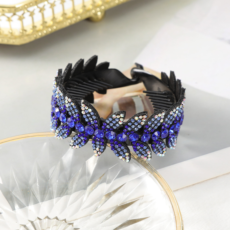 Accesorii de păr cu cap sferic, stras, frunză de măslin, ondulator de păr, agrafă de păr feminină, cap profesional, clemă răsucită cu flori, cataramă completă cu coadă de cal cu diamant,