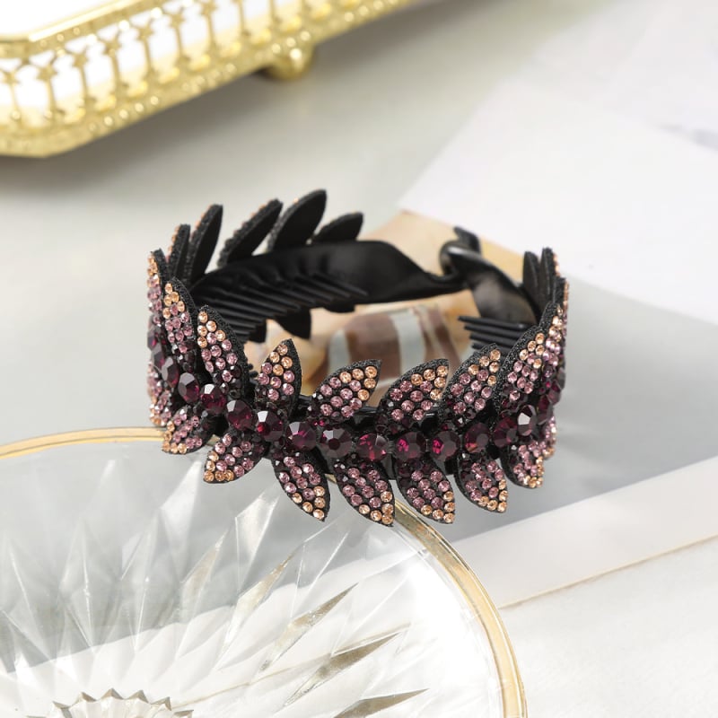 Accesorii de păr cu cap sferic, stras, frunză de măslin, ondulator de păr, agrafă de păr feminină, cap profesional, clemă răsucită cu flori, cataramă completă cu coadă de cal cu diamant,