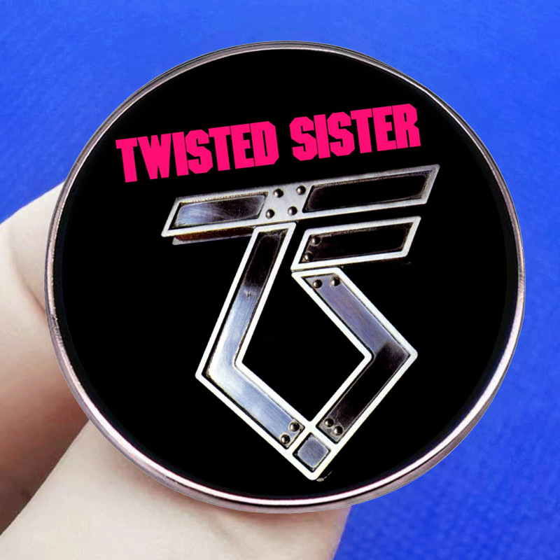 Broșă Twisted Sister, insignă din aliaj, insignă muzicală americană metal rock