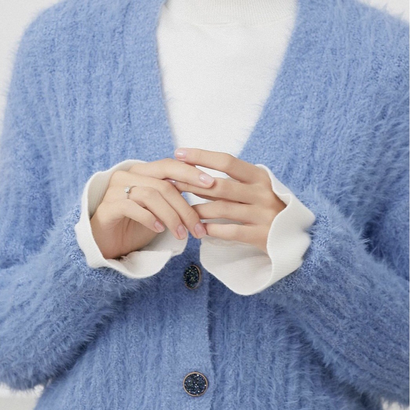 Φθινοπωρινό και Χειμωνιάτικο Πλεκτό Πουλόβερ Ασπρόμαυρο, Πυκνό, Ζεστό, Τεχνητό Γιακά, Ψεύτικο Μανίκι, Ψεύτικο Γιακά, Κασκόλ, Γάντια, Κοστούμι