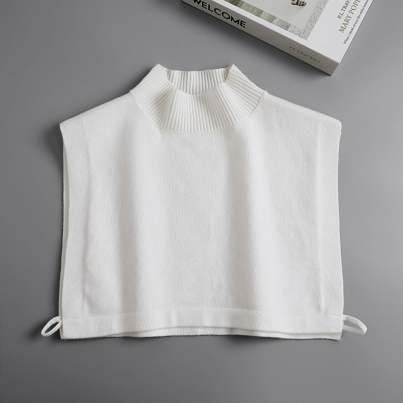 Φθινοπωρινό και Χειμωνιάτικο Πλεκτό Πουλόβερ Ασπρόμαυρο, Πυκνό, Ζεστό, Τεχνητό Γιακά, Ψεύτικο Μανίκι, Ψεύτικο Γιακά, Κασκόλ, Γάντια, Κοστούμι