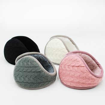 Χειμερινές, ζεστές, ωτοασπίδες για πίσω χρήση, μαλακές και άνετες, μονόχρωμες πλεκτές ωτοασπίδες, μοντέρνα, ζεστή τσάντα προστασίας αυτιών