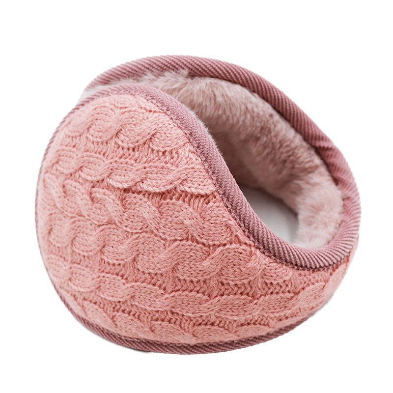 Зимни горещо продавани задни носещи наушници, меки и удобни едноцветни плетени наушници, модна топла чанта за защита на ушите