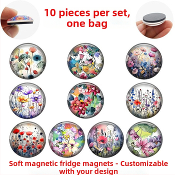 Loominguline lilleline akvarellkunstmaali stiilis ajakivi klaasist plaaster pehme magnetiline külmkapi kleebis kodukaunistamine