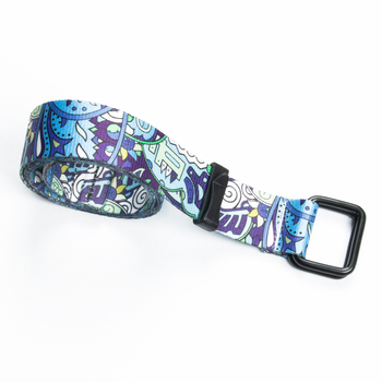 3,2 cm kvadratinės dvigubos kilpos drobės diržas su anakardžių gėlėmis ir madingu personalizuotu dekoratyviniu jaunimo diržu, spausdintu raide