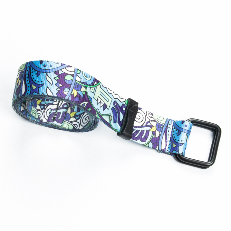 3,2 cm kvadratinės dvigubos kilpos drobės diržas su anakardžių gėlėmis ir madingu personalizuotu dekoratyviniu jaunimo diržu, spausdintu raide