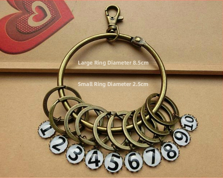 Ρετρό μπρελόκ με παχύρρευστο μπρελόκ, δαχτυλίδι κλειδιού, μεγάλη μπρελόκ, αποθήκη αυτοκινήτου, ξενοδοχείο, αποθήκευση κλειδιών ιδιοκτήτη