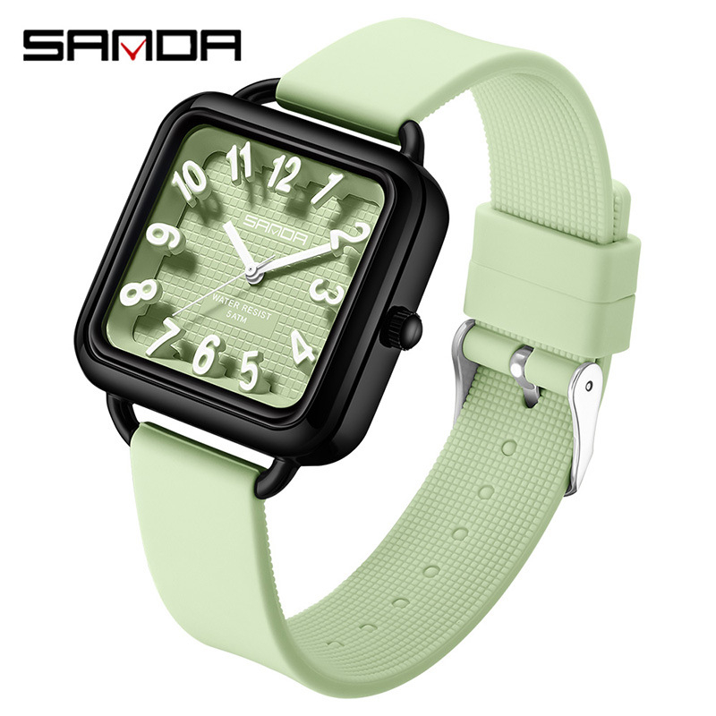 Sanda naujo produkto tyrimas specialus laikrodis studentams paprastas tendencija kvarcinis laikrodis silikoninė juosta kvadratinis vandeniui atsparus laikrodis didmeninė prekyba