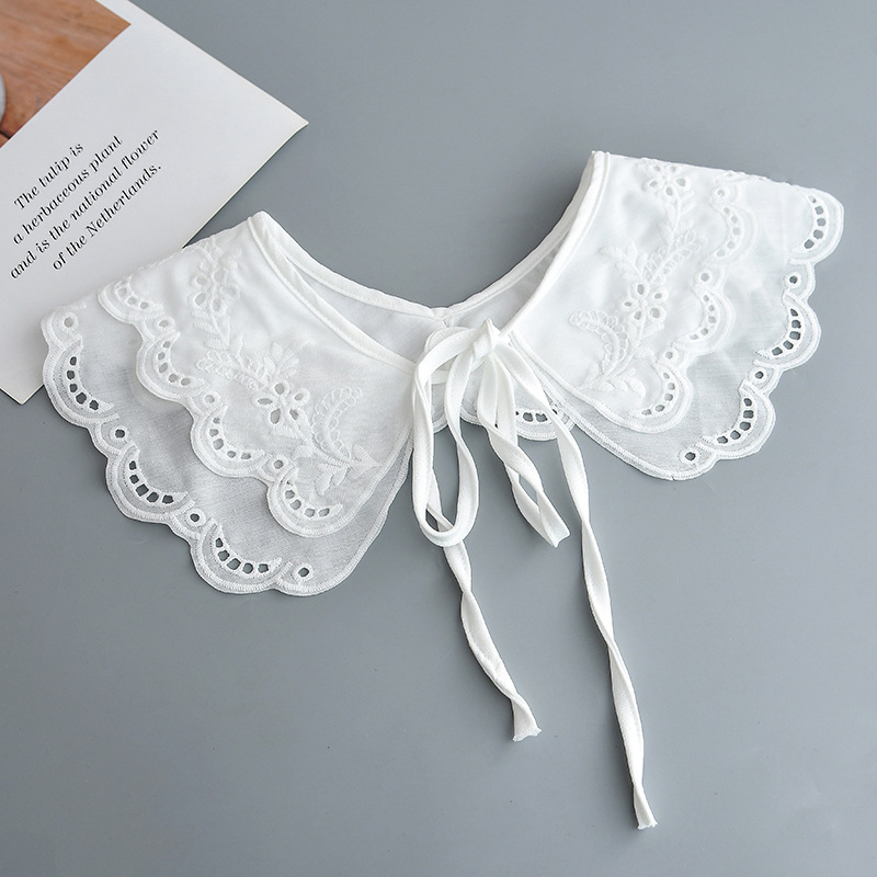 Moteriška netikra apykaklė su sagtimi, lėlės formos, tuščiavidurė, siuvinėta, dekoratyvinė, vasarinė netikra apykaklė