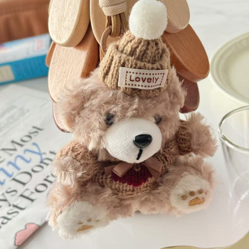 Μικρή Αρκούδα Χαριτωμένο Φθινόπωρο και Χειμώνας Κορίτσι Κρεμαστό Μπρελόκ Κορεατικό Στυλ Φιόγκος Ψυχρός Καπέλο 2025 Νέα Πόρπη Τσάντας Έκρηξης Διαδικτύου