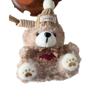 Μικρή Αρκούδα Χαριτωμένο Φθινόπωρο και Χειμώνας Κορίτσι Κρεμαστό Μπρελόκ Κορεατικό Στυλ Φιόγκος Ψυχρός Καπέλο 2025 Νέα Πόρπη Τσάντας Έκρηξης Διαδικτύου