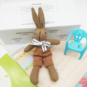 Δημιουργικό κρεμαστό κόσμημα τσάντας Houndstooth Bunny Χαριτωμένο μπρελόκ κούκλας Λούτρινο παιχνίδι κούκλα κούκλα κρεμαστό κόσμημα κούκλας