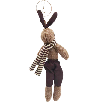 Δημιουργικό κρεμαστό κόσμημα τσάντας Houndstooth Bunny Χαριτωμένο μπρελόκ κούκλας Λούτρινο παιχνίδι κούκλα κούκλα κρεμαστό κόσμημα κούκλας