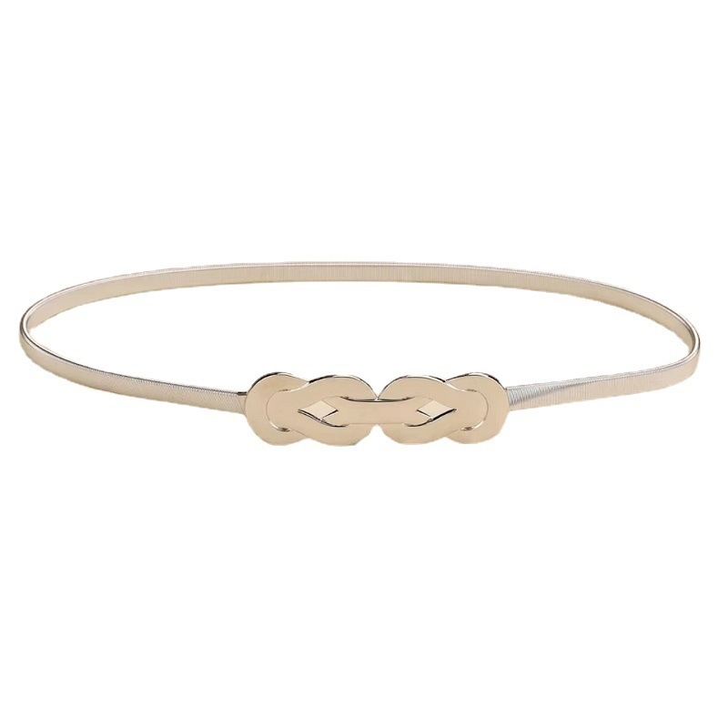 Novi elastični tanki remen za žene iz 2025., svestrani steznik za struk suknje s metalnim lancem i zlatnim ukrasnim lancem za struk