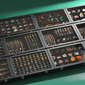 Didelės talpos papuošalų laikymo dėžutė Papuošalų dėžutė Papuošalų demonstracinė dėžutė Auskarai Auskarai, karoliai, apyrankės Žiedų dėžutė