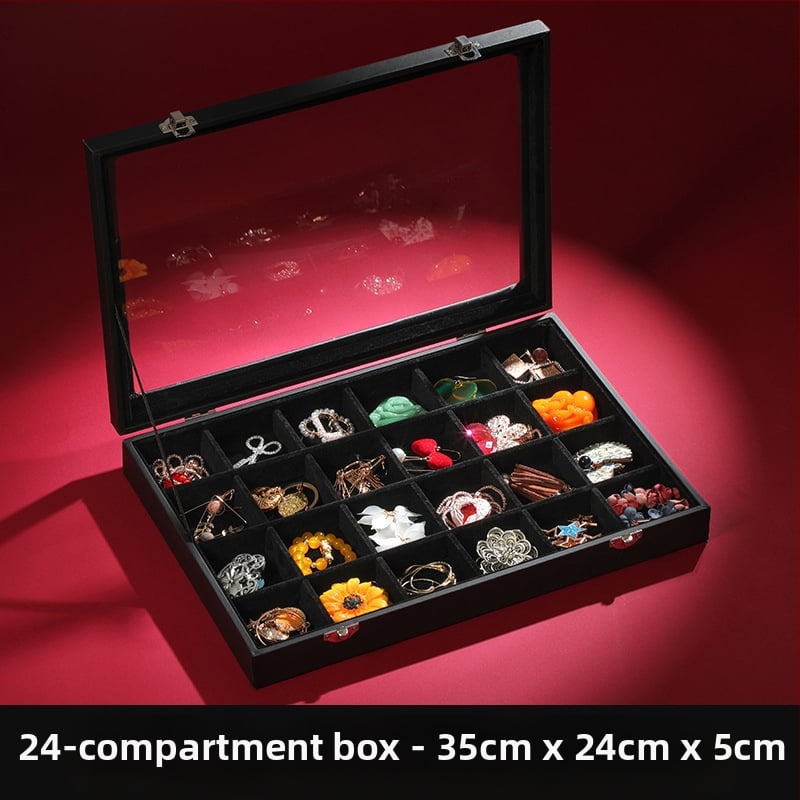 Didelės talpos papuošalų laikymo dėžutė Papuošalų dėžutė Papuošalų demonstracinė dėžutė Auskarai Auskarai, karoliai, apyrankės Žiedų dėžutė