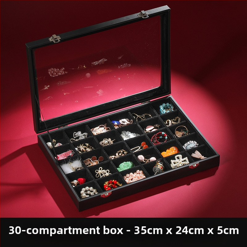 Didelės talpos papuošalų laikymo dėžutė Papuošalų dėžutė Papuošalų demonstracinė dėžutė Auskarai Auskarai, karoliai, apyrankės Žiedų dėžutė
