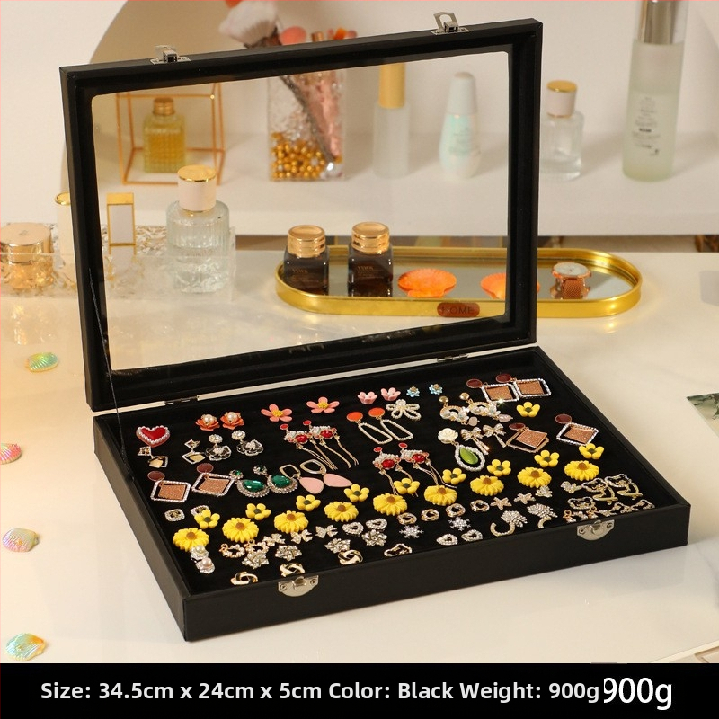 Didelės talpos papuošalų laikymo dėžutė Papuošalų dėžutė Papuošalų demonstracinė dėžutė Auskarai Auskarai, karoliai, apyrankės Žiedų dėžutė