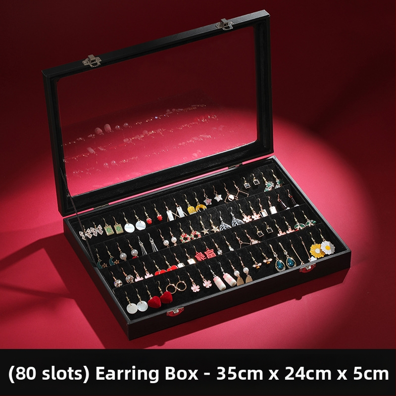 Didelės talpos papuošalų laikymo dėžutė Papuošalų dėžutė Papuošalų demonstracinė dėžutė Auskarai Auskarai, karoliai, apyrankės Žiedų dėžutė