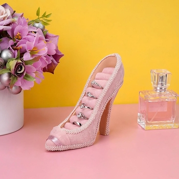 Karštas naujas aukštakulnių papuošalų demonstravimo stovas, papuošalų stovas, langų dekoravimo rekvizitai, papuošalai, Valentino dienos atmosferos išdėstymas