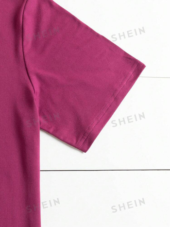 Dámske letné ležérne tričko Shein Relaxiva Plus Size s krátkym rukávom