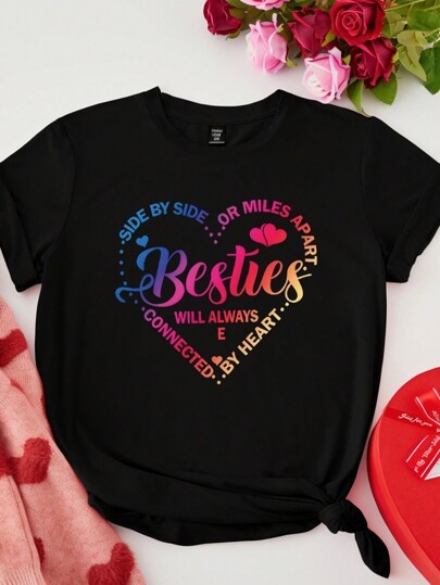 Dámske letné ležérne tričko Shein Relaxiva Plus Size s krátkym rukávom