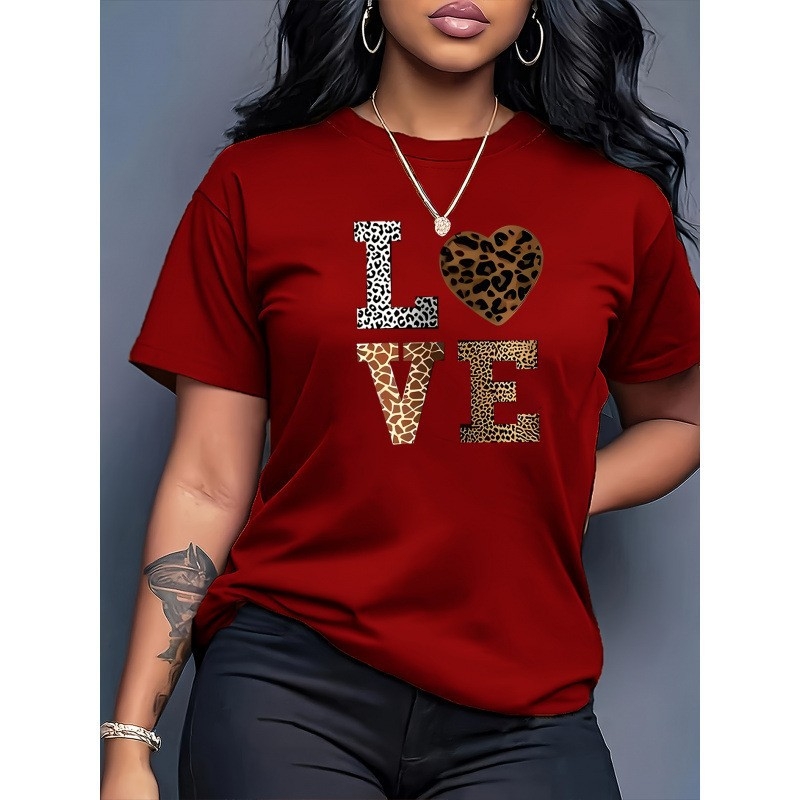 Dámske letné ležérne tričko Shein Relaxiva Plus Size s krátkym rukávom
