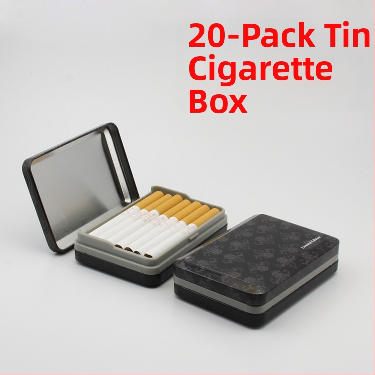 Puzdro na cigarety z továrne, priame dodávky zahraničného obchodu, originálne jednodielne kovové puzdro na cigarety, 20 kusov, plechové plastové puzdro na cigarety