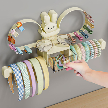 Αποθήκευση κορδέλας μαλλιών, πολυλειτουργικό κλιπ μαλλιών τοποθετημένο στον τοίχο, κουτί κοσμημάτων μαλλιών, ράφι αποθήκευσης τουαλέτας, κορδέλα μαλλιών, ράφι αποθήκευσης κλιπ μαλλιών