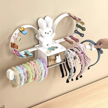 Αποθήκευση κορδέλας μαλλιών, πολυλειτουργικό κλιπ μαλλιών τοποθετημένο στον τοίχο, κουτί κοσμημάτων μαλλιών, ράφι αποθήκευσης τουαλέτας, κορδέλα μαλλιών, ράφι αποθήκευσης κλιπ μαλλιών