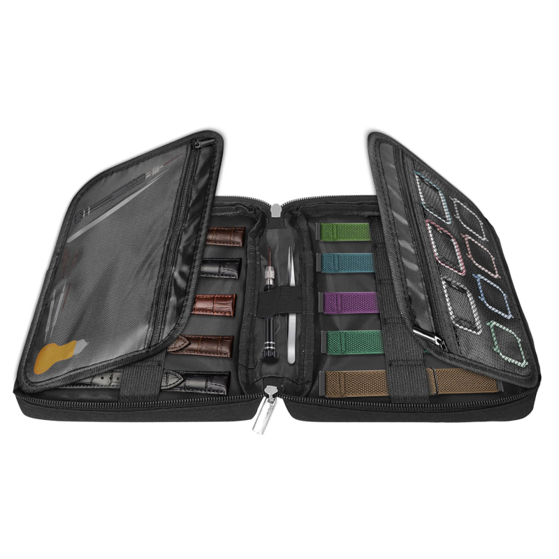 „Amazon“ perkamiausias laikrodžių dirželių kosmetikos krepšys, laikrodžių dirželių laikymo dėžutė, nešiojamas laikrodžių dirželių krepšys, 20 laikrodžių dirželių kosmetikos krepšys