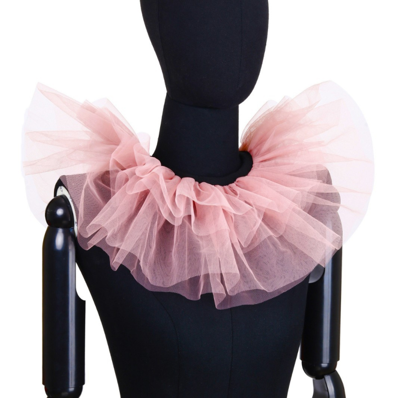 Tarpvalstybinis „Amazon“ pūkuotas tinklelio netikras antkaklis Helovinui, klouno pasirodymui, maskarado kaklo papuošalas, fotografijos aksesuarai, rekvizitai