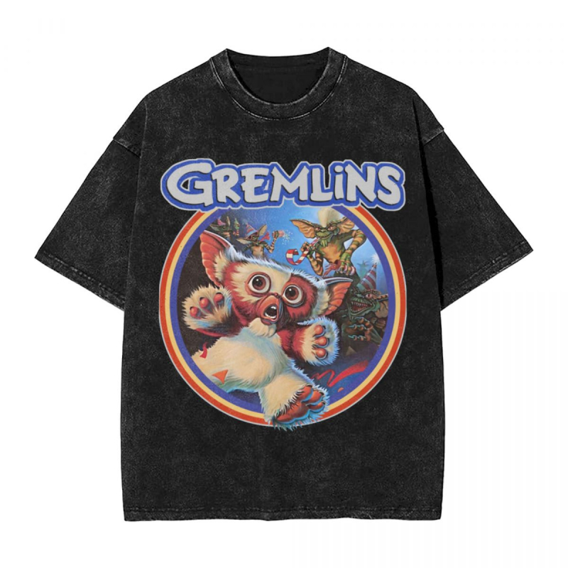 Išplauti marškinėliai Gremlin 84 marškinėliai Gizmo 80s Kalėdinis filmas