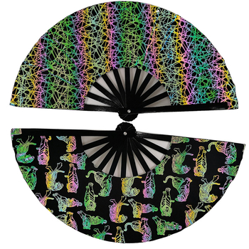 Ανακλαστικός υφασμάτινος ανεμιστήρας 33cm, ανακλαστικός υφασμάτινος ανεμιστήρας, ανακλαστικός ανεμιστήρας Kung Fu για πάρτι, πτυσσόμενος ανεμιστήρας