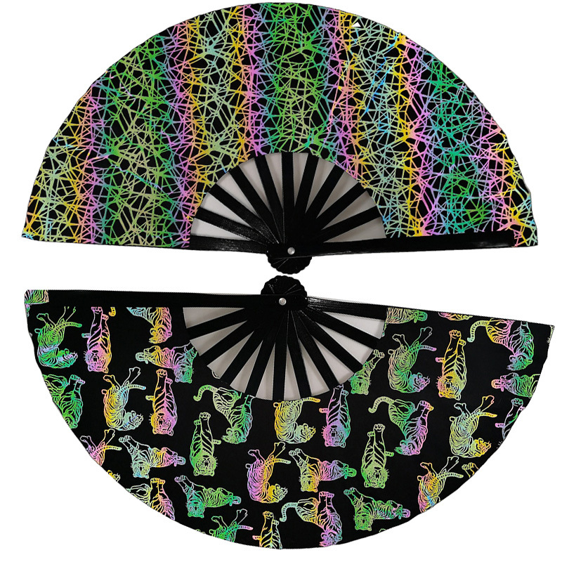 Ανακλαστικός υφασμάτινος ανεμιστήρας 33cm, ανακλαστικός υφασμάτινος ανεμιστήρας, ανακλαστικός ανεμιστήρας Kung Fu για πάρτι, πτυσσόμενος ανεμιστήρας